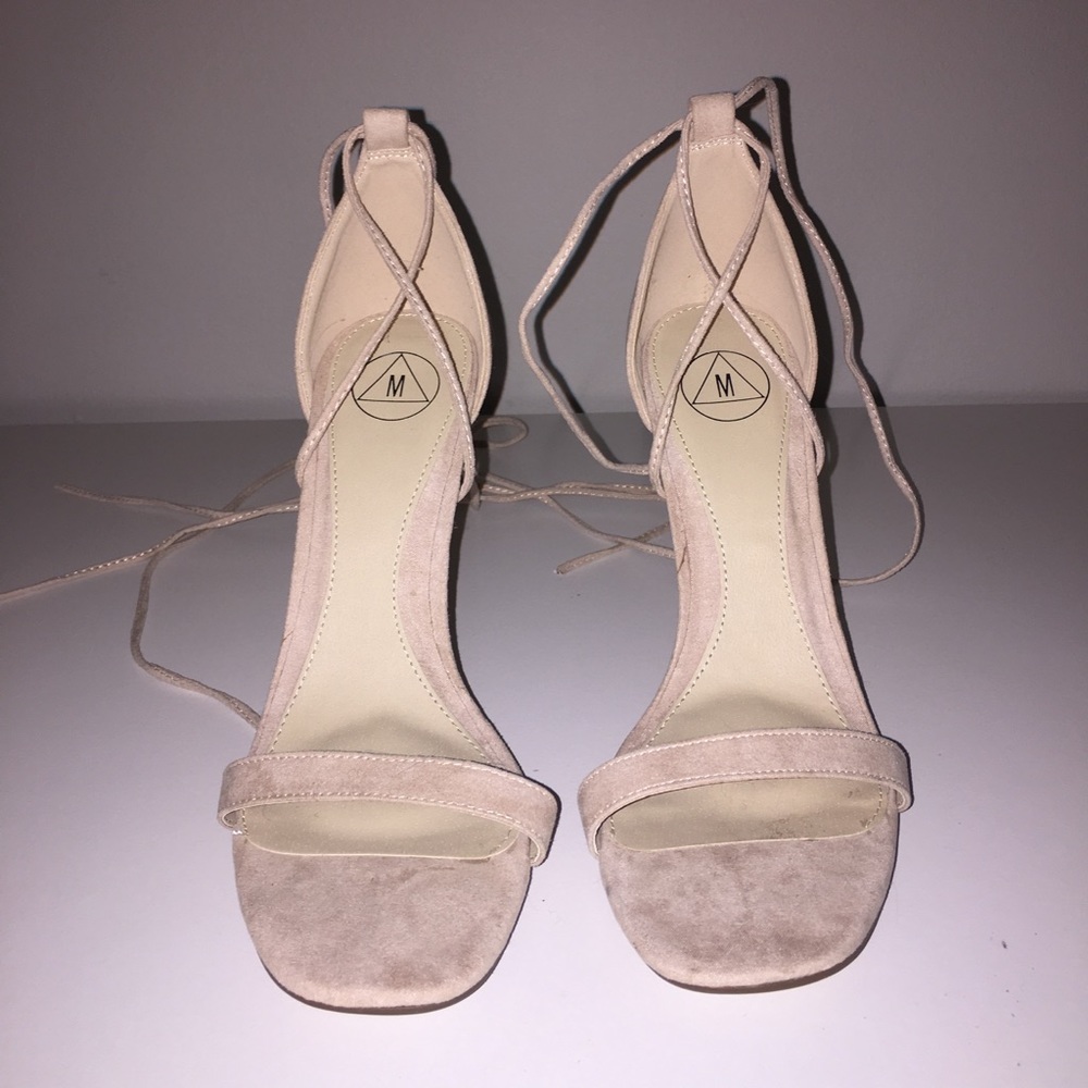 Nude Lace-Up Heels